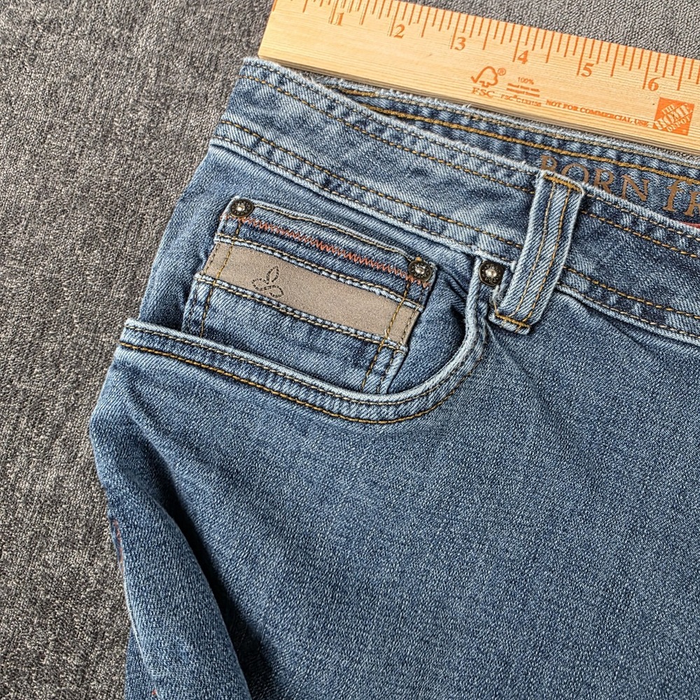 Prana‎ Jeans Straight Leg Men's 35x32 Blue Denim Medium Wash Organic Cotton Prep - Picture 6 of 15